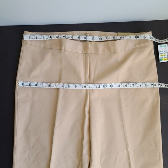 NWT Women's Beige Office Pants 16 Boutique Essentials Trousers Straight - Picture 8 of 12